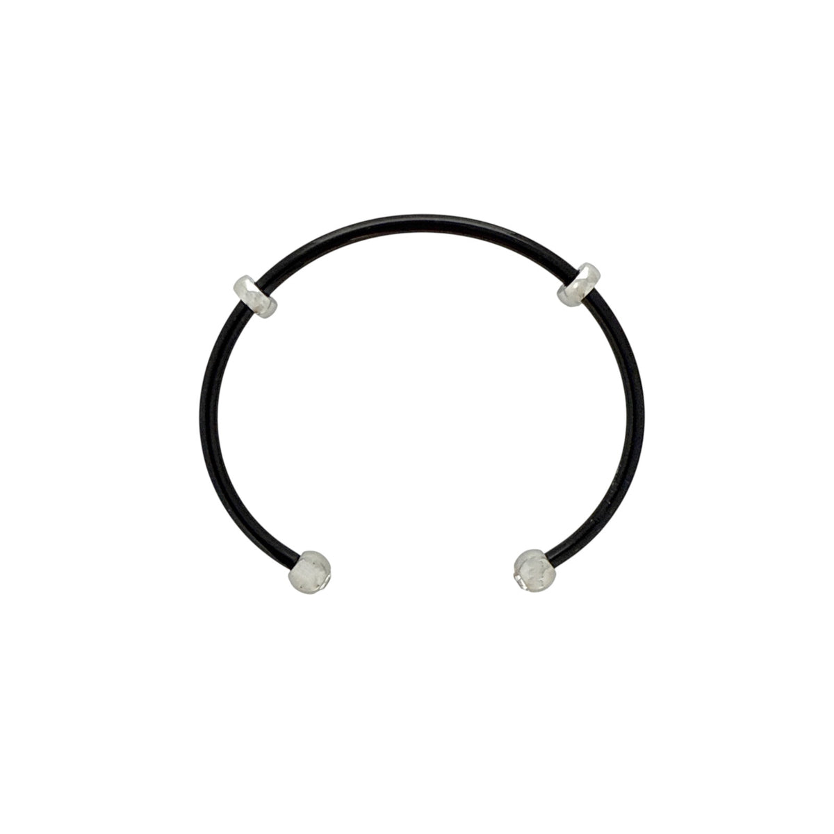 ALEX+ANI Bezel Stone Enamel Cuff Black