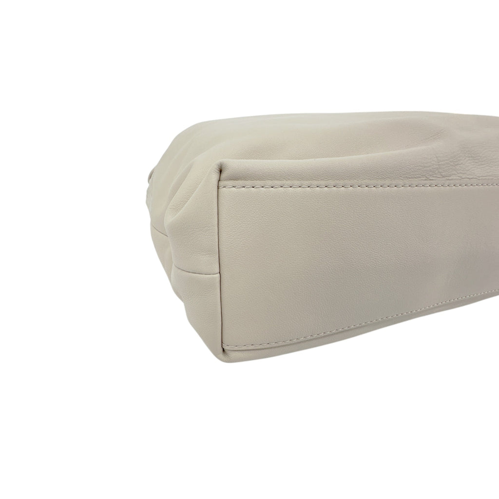 VERONICA BEARD Leather Slouch Bag in Ivory