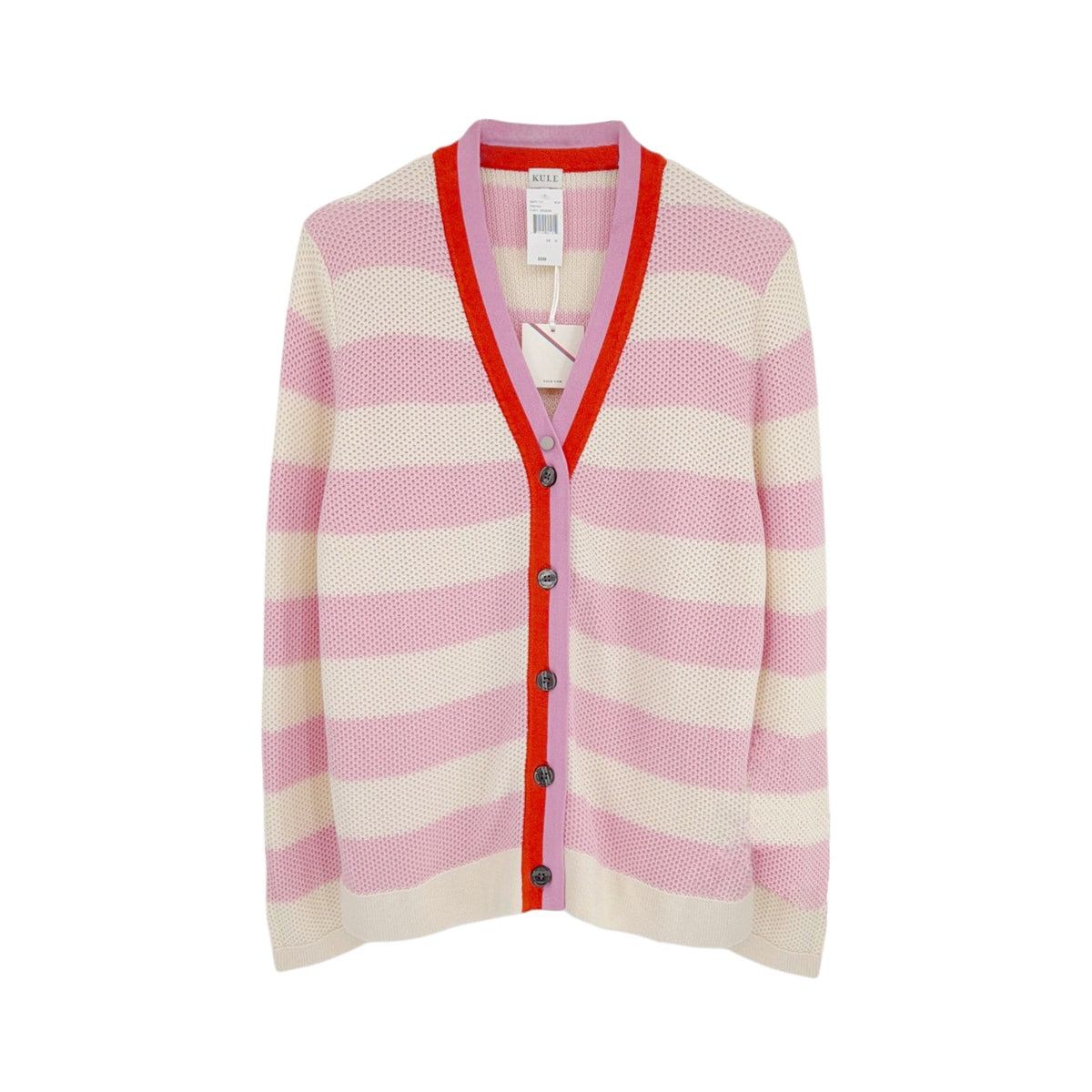 KULE The Raven Cardigan in Cream & Pink M