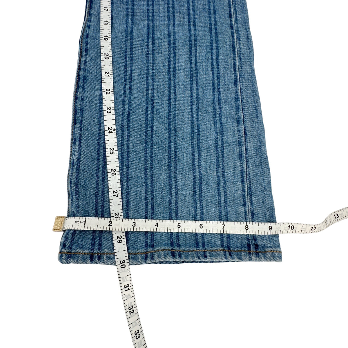 VERONICA BEARD Crosbie Striped Loafer Length Wide Leg Jean 26