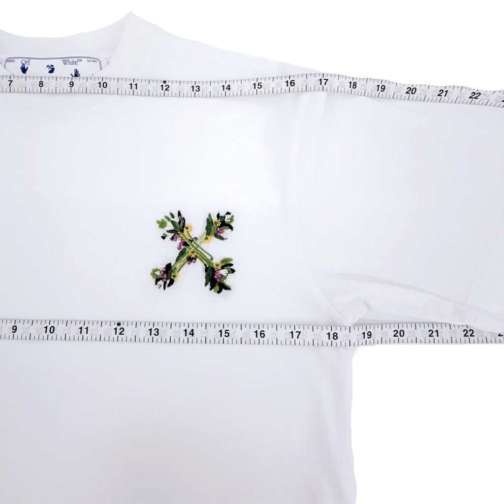 OFF-WHITE Embroidered Mini Floral Arrows Tee in White S