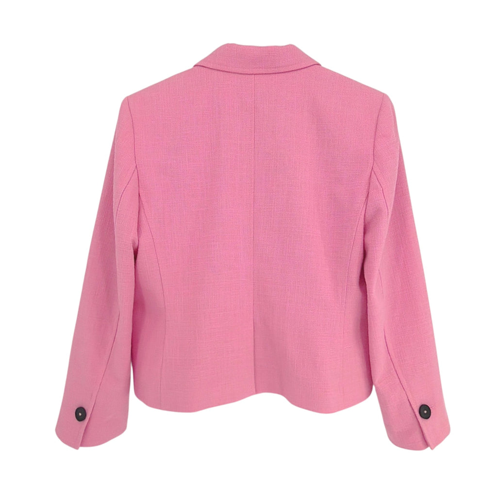 ME+EM Cotton Blend Spring Boyfriend Blazer in Perfect Pink UK12|US8
