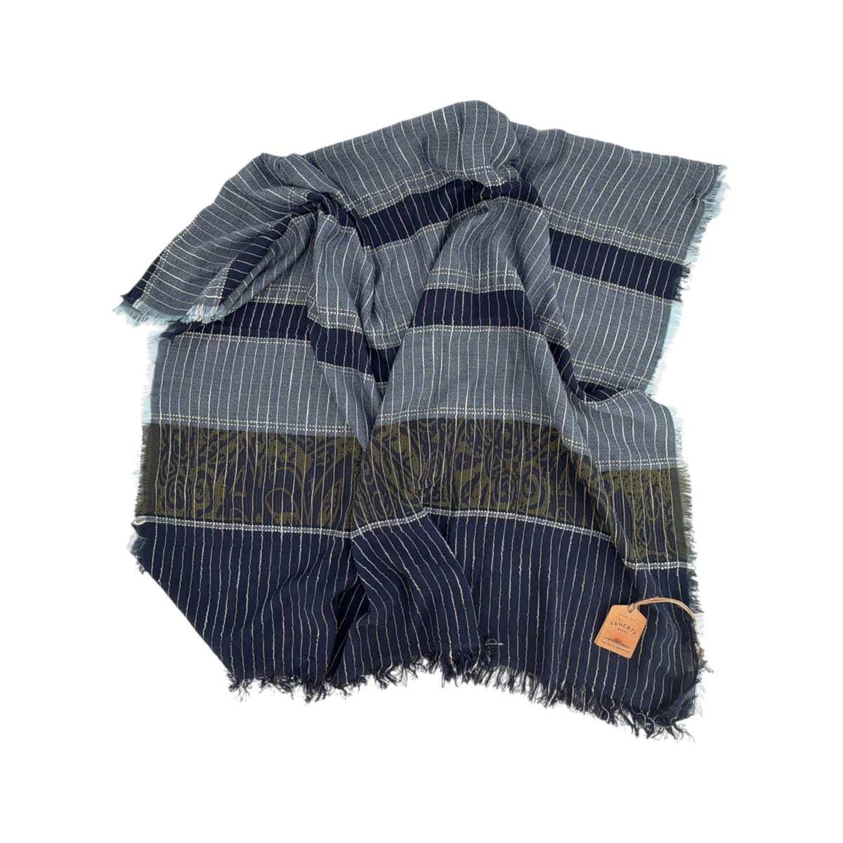 FAHERTY Bold Pin Stripe Oblong Scarf in Total Eclipse Multi