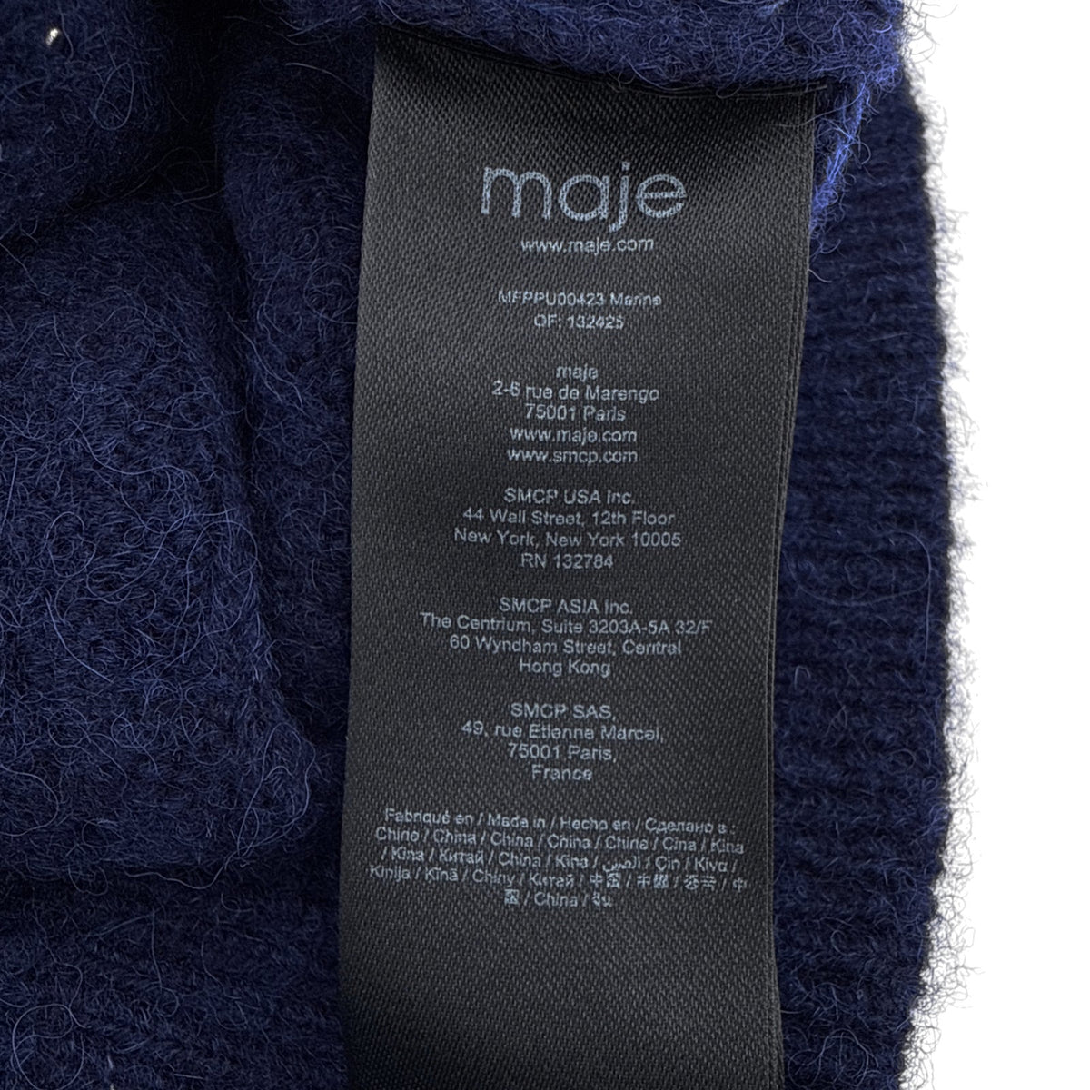 MAJE Maela Embellished Sweater Vest in Marine 3|L