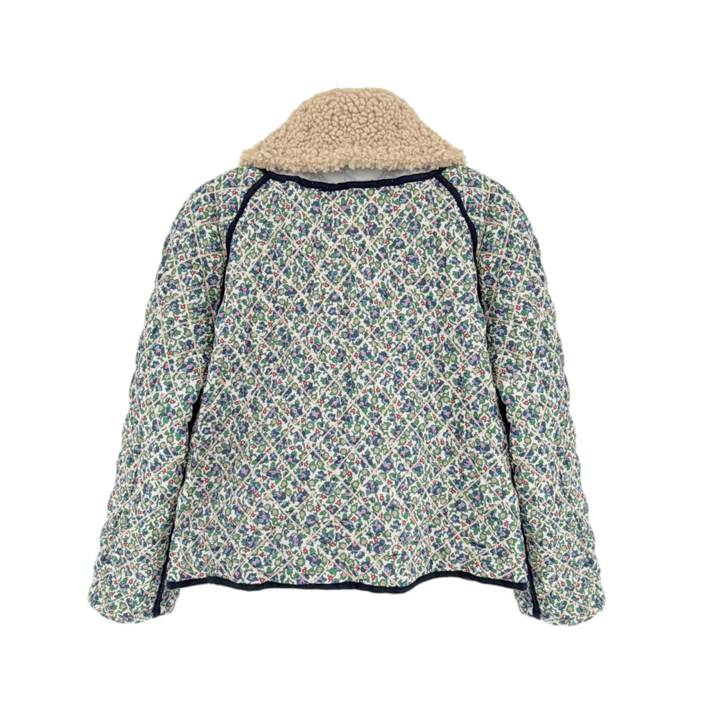 THE GREAT. The Short Quilted Reversible Jacket in Stone Blue 0|XS