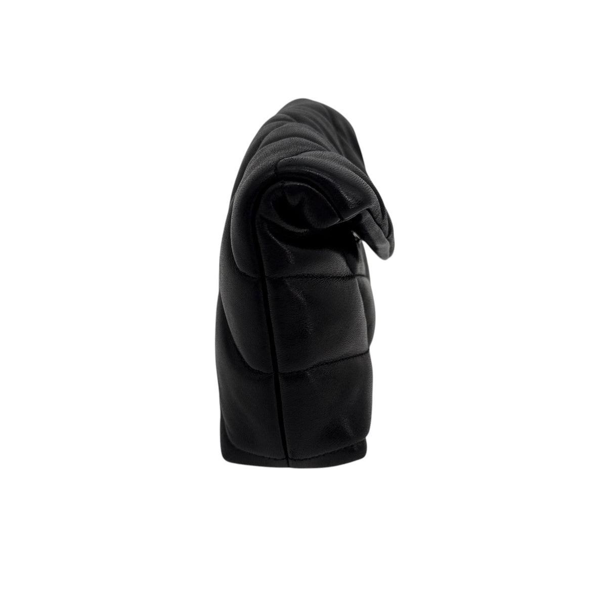 SAINT LAURENT Loulou Toy Puffer Pouch Clutch Bag in Lambskin in Black