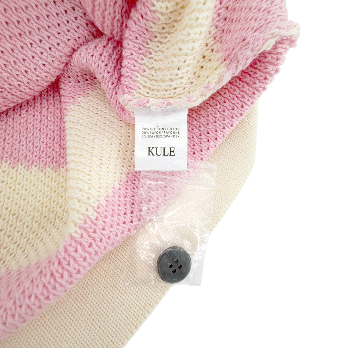 KULE The Raven Cardigan in Cream & Pink M