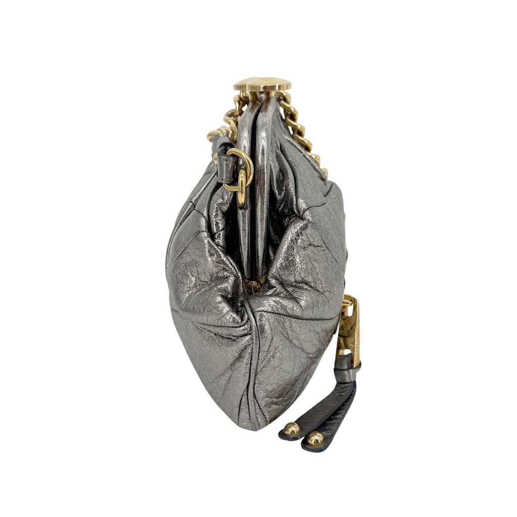 MARC JACOBS Collection Patchwork Metallic Leather Little Stam Bag in Silver