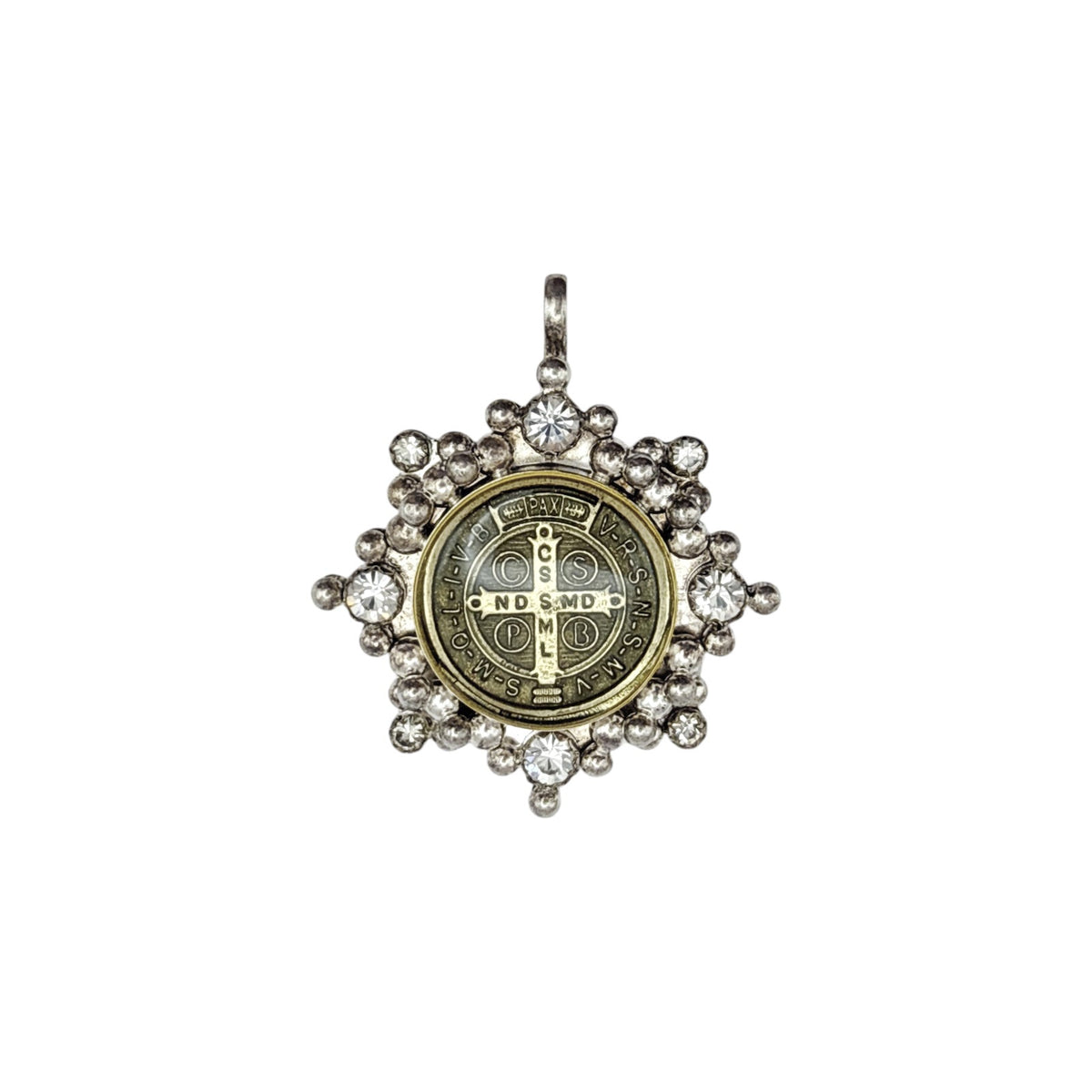 VIRGINS SAINTS & ANGELS VSA Cloister San Benito Medallion in Silver