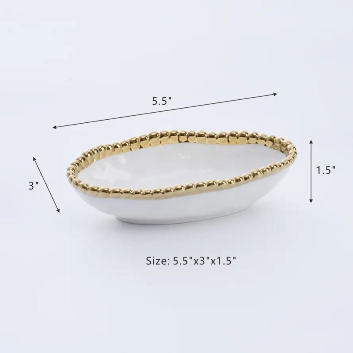 PAMPA BAY Golden Salerno Long Condiment Bowl Set of 2
