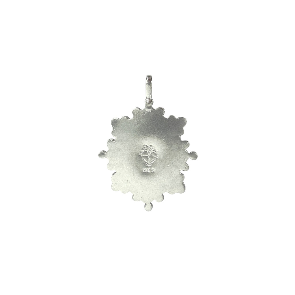VIRGINS SAINTS & ANGELS VSA Medallion Oval Cloister Sacred Heart in Silver