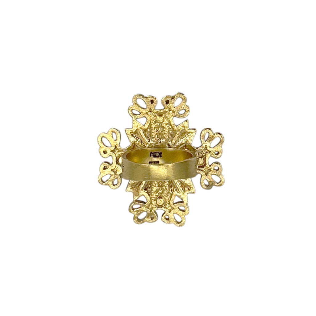 VSA Electra Cross Ring in Gold Size 6