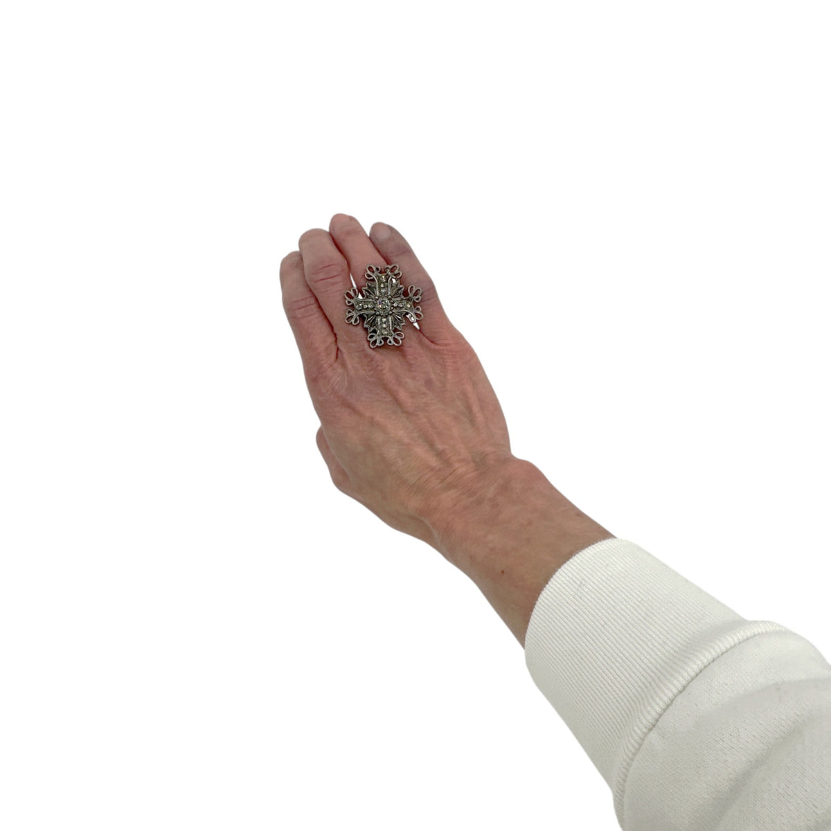 VSA Electra Cross Ring in Gunmetal Size 7