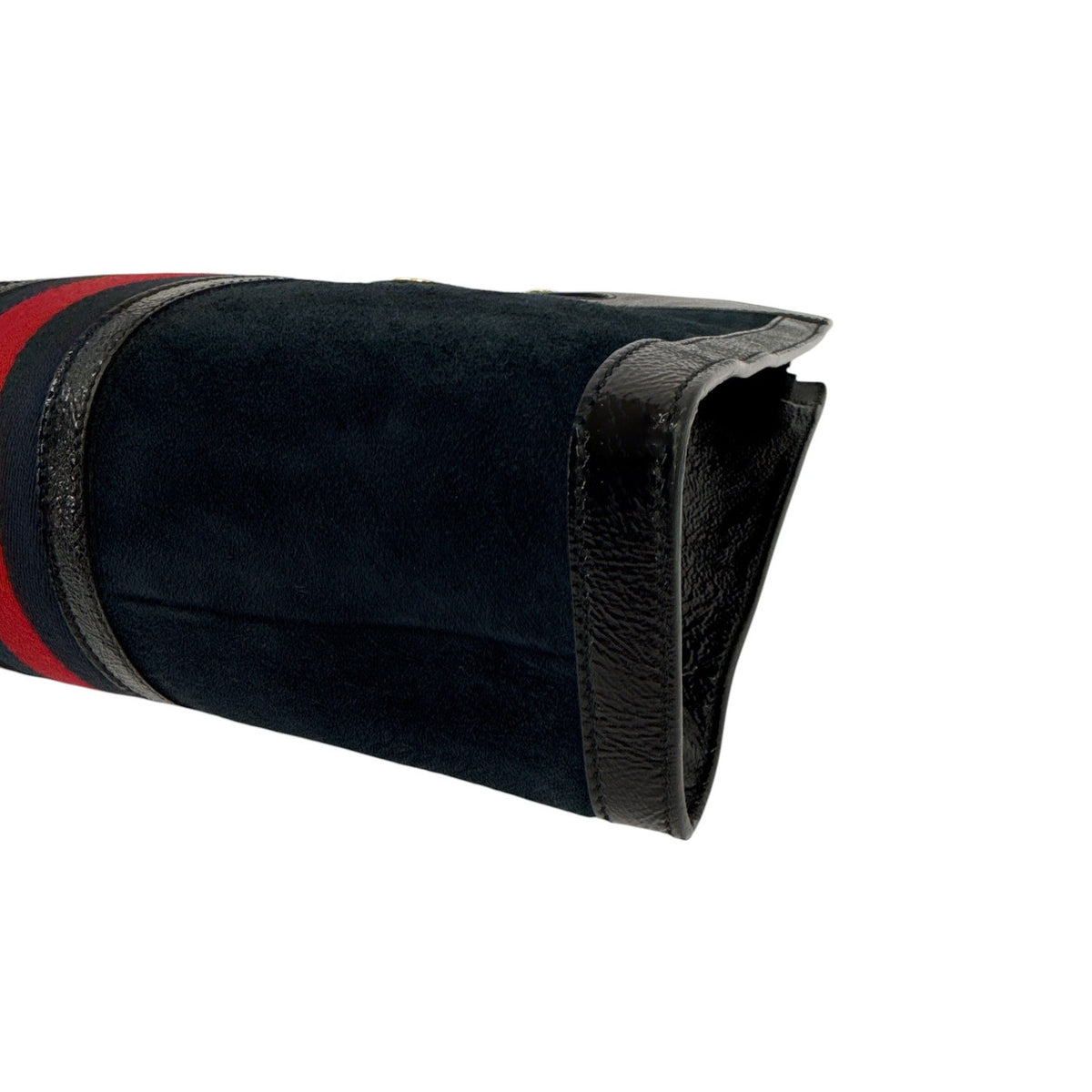 GUCCI Ophidia Cut Out Handle Bag Suede Medium in Navy
