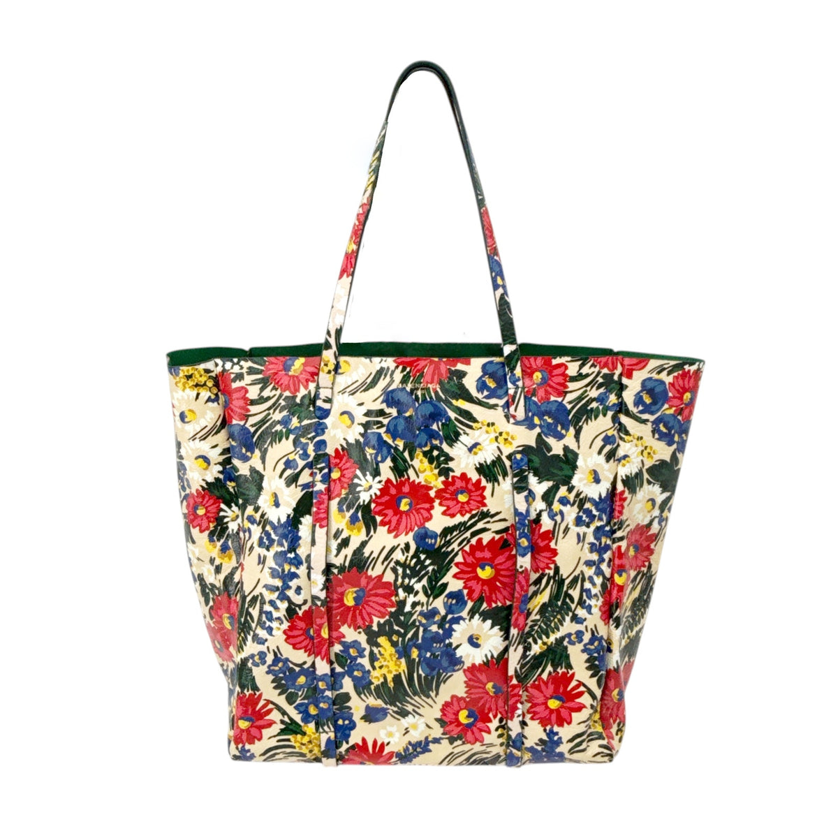 BALENCIAGA Everyday Floral Leather Tote Bag