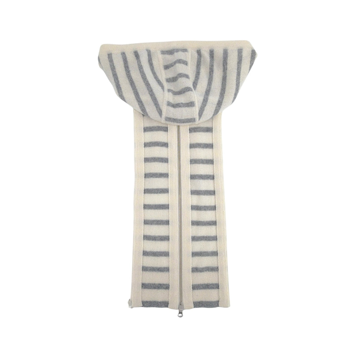 VERONICA BEARD Cashmere Hoodie Dickey in Ivory & Heather Grey