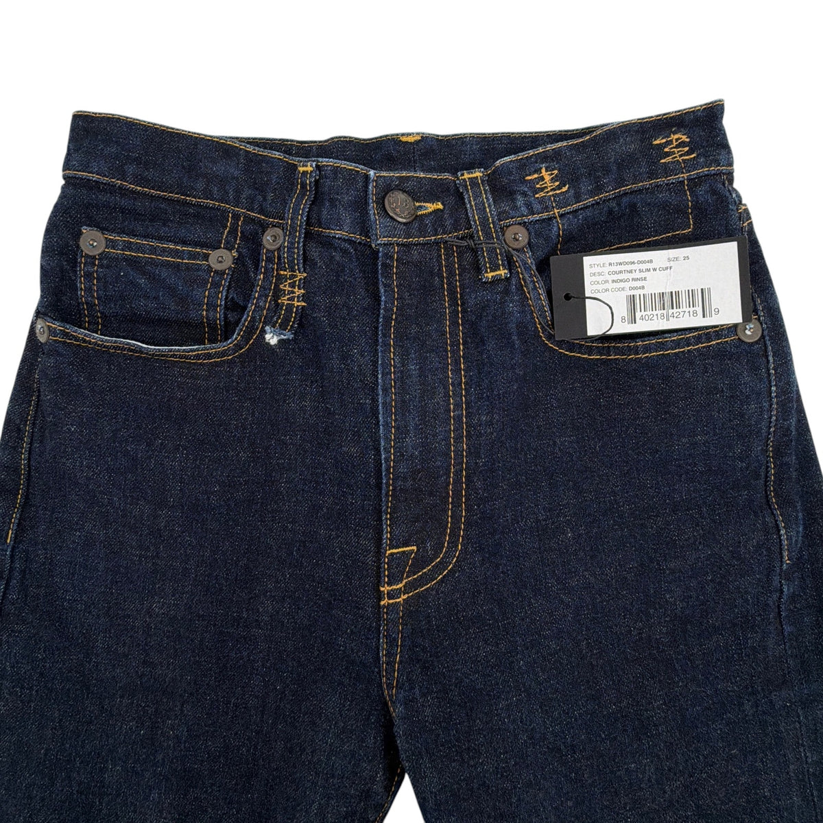 R13 Courtney Slim with Cuff in Indigo Rinse 25