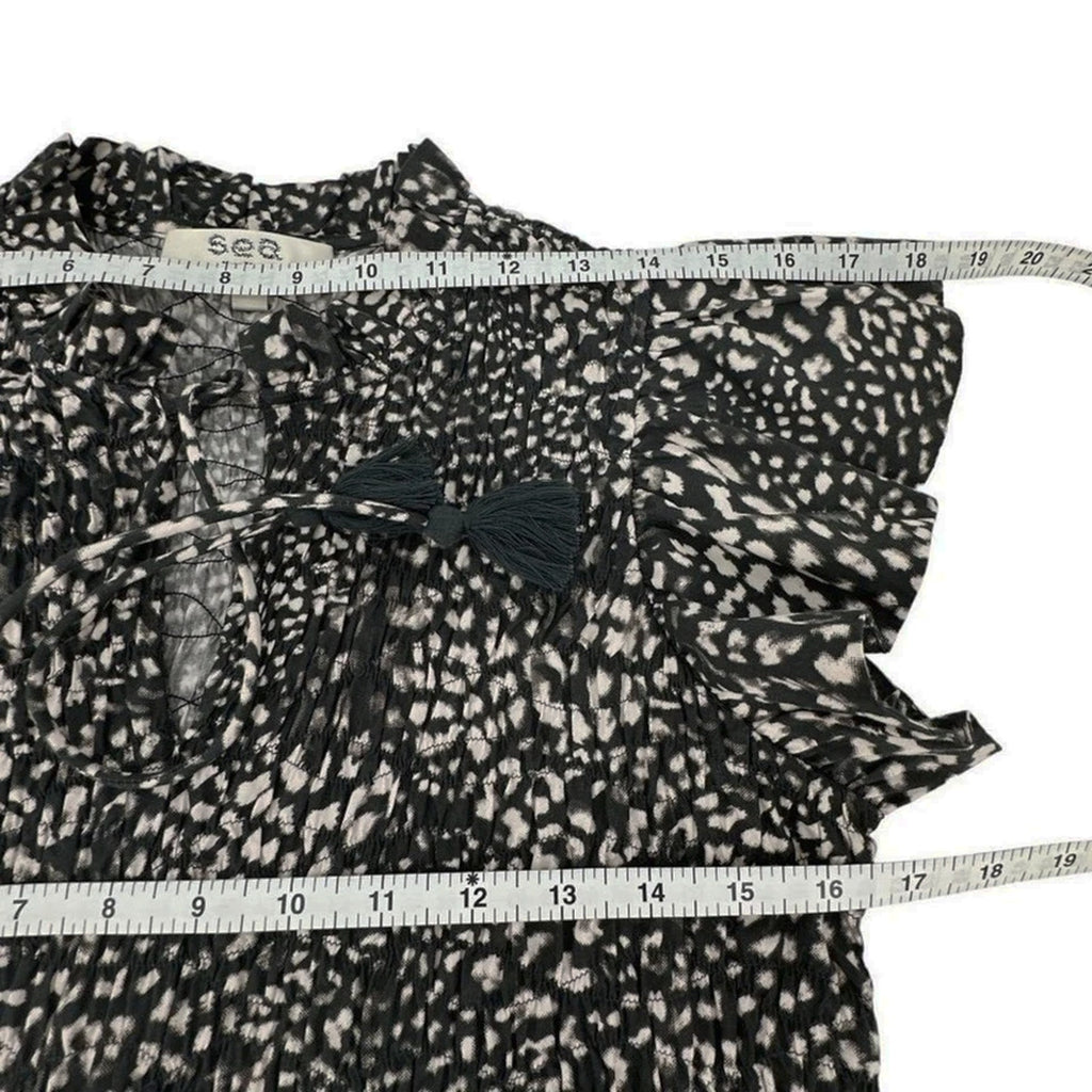 SEA New York Calla Cheetah Flutter Sleeve Top Size 4