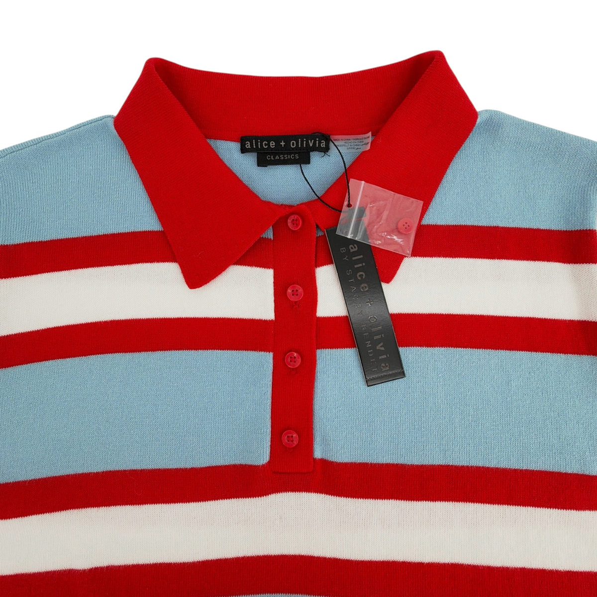 ALICE+OLIVIA Tillie Striped Polo S