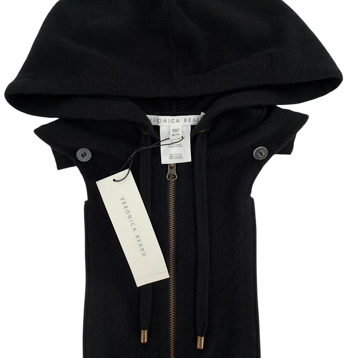 VERONICA BEARD Cashmere Hoodie Dickey in Black