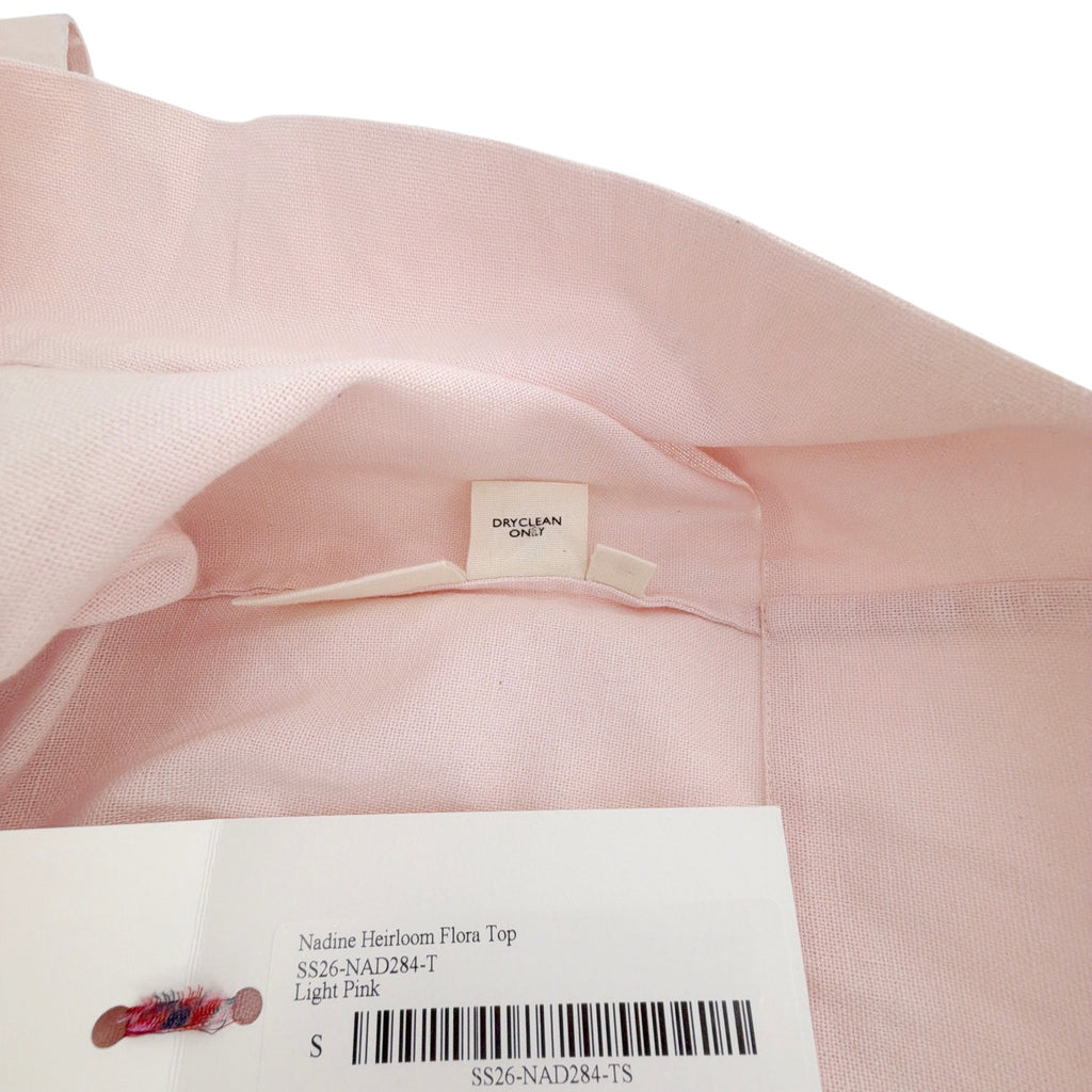 ALIX of BOHEMIA Nadine Heirloom Flora Top in Light Pink S