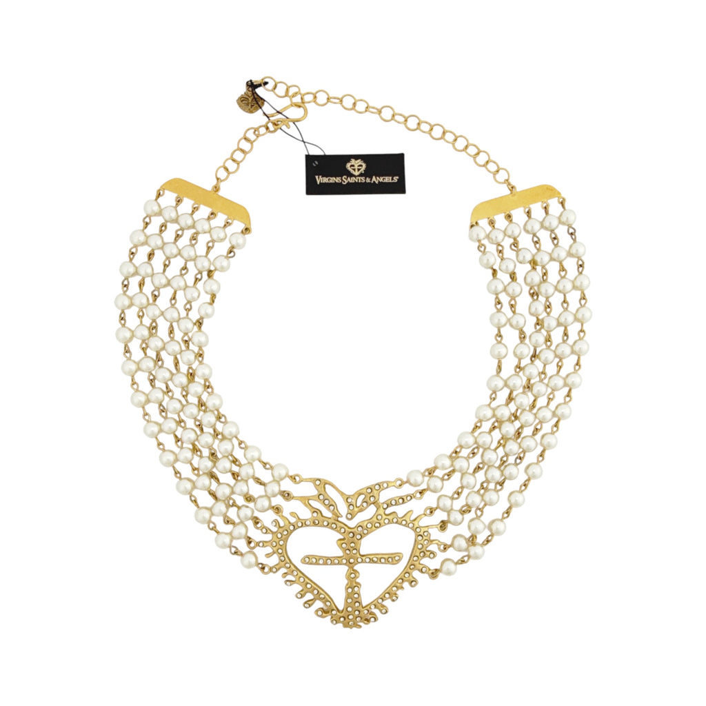 VSA La Queen Collar Pearl & Gold