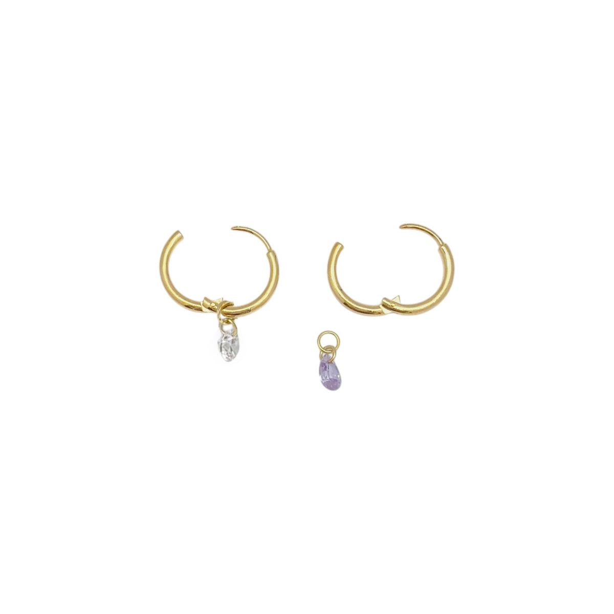 COMPLETEDWORKS Cubic Zirconia &amp; Gold Vermeil Hoop Earrings