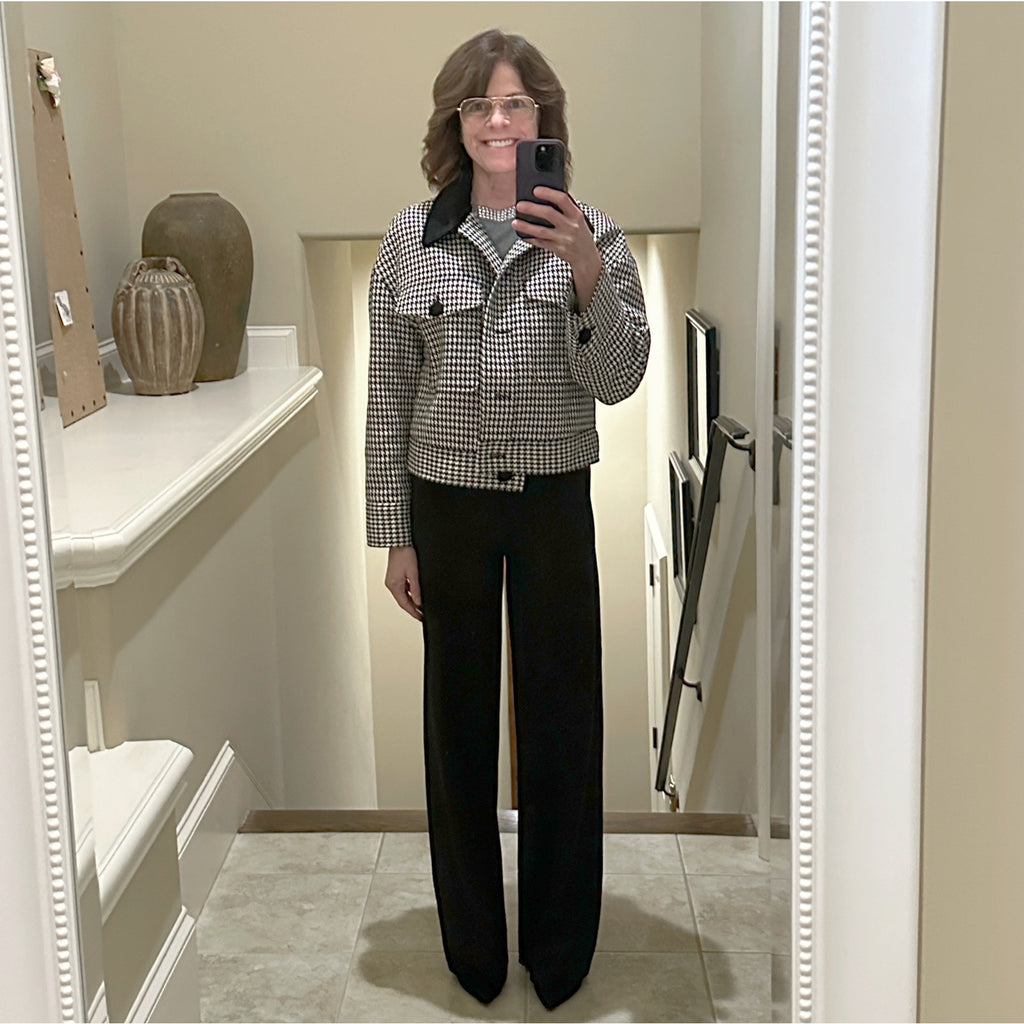 SEZANE Erwann Jacket in Houndstooth S