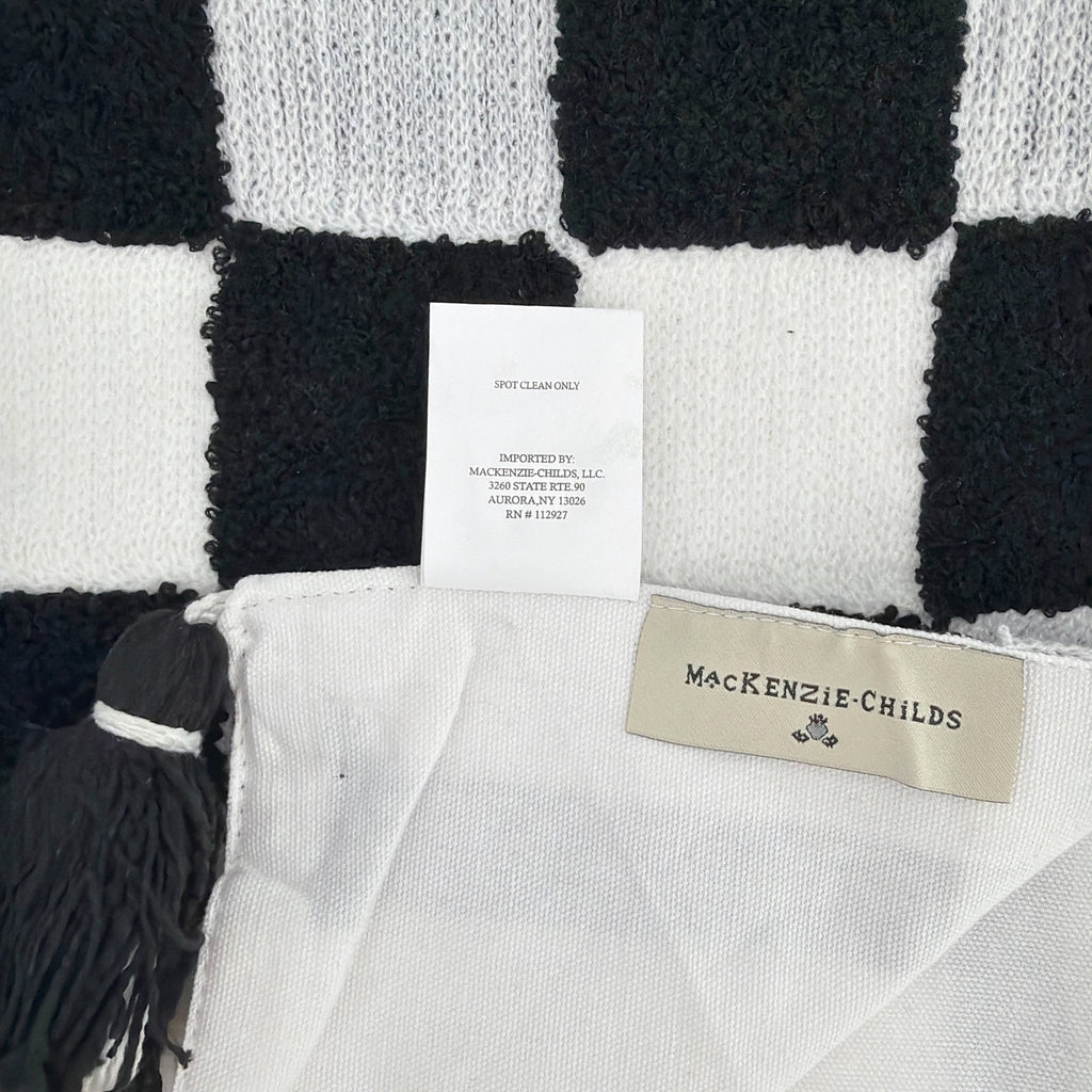MACKENZIE-CHILDS Black Checks and Stripes Table Runner