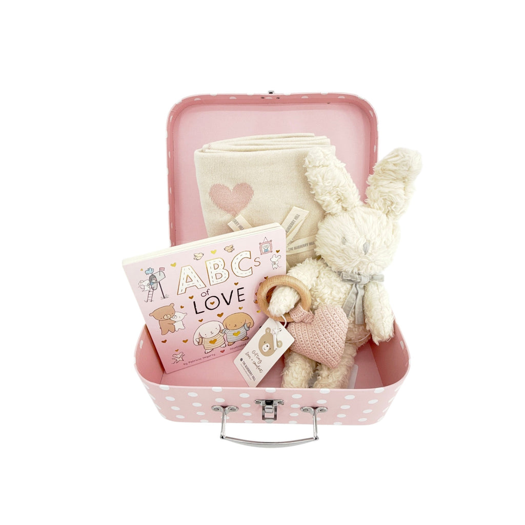 THE BLUEBERRY HILL Heart I Love You Baby Gift Set Paperboard Suitcase Large