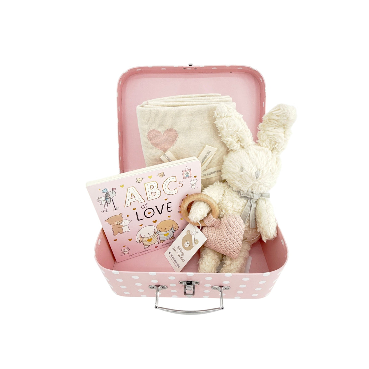 THE BLUEBERRY HILL Heart I Love You Baby Gift Set Paperboard Suitcase Large