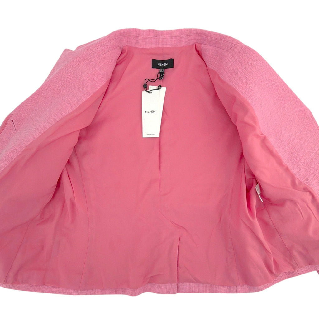 ME+EM Cotton Blend Spring Boyfriend Blazer in Perfect Pink UK12|US8
