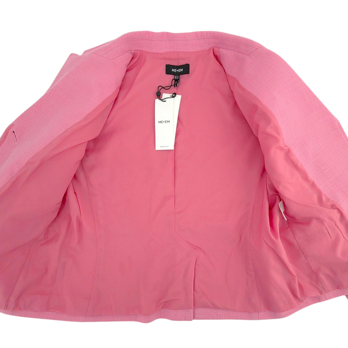 ME+EM Cotton Blend Spring Boyfriend Blazer in Perfect Pink UK12|US8