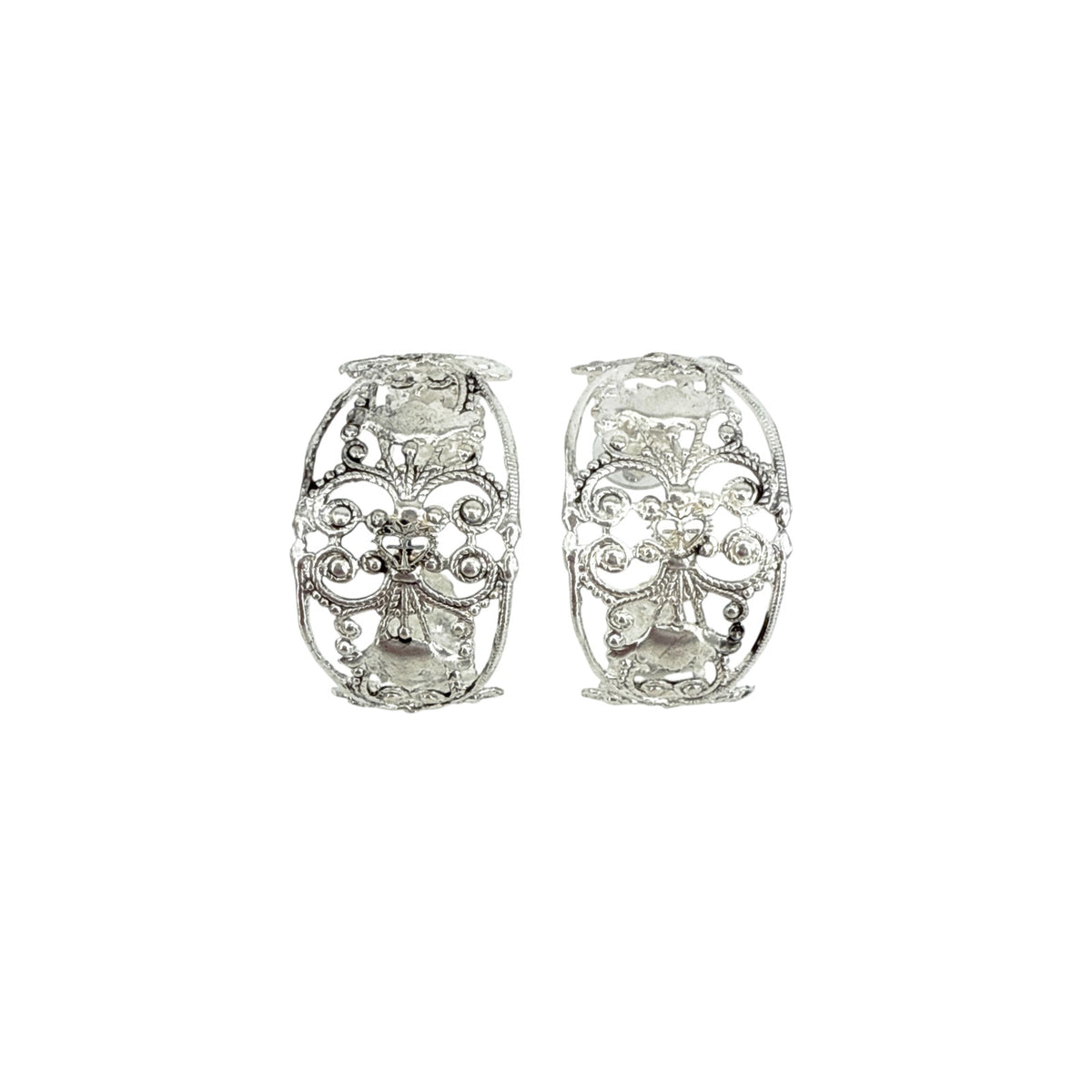 VSA Antigua Wide Hoop Post Earrings in Silver