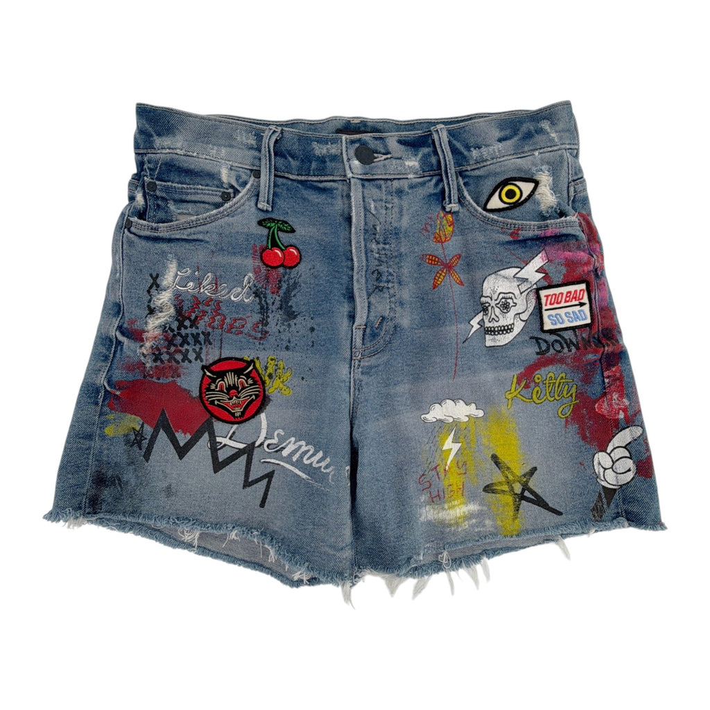 MOTHER The Vagabond Cuffed Shorts in Out of Gas 25