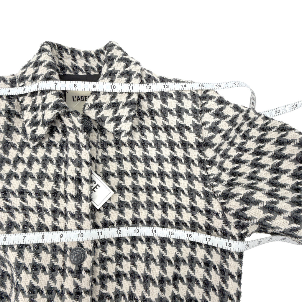 L'AGENCE Cove Crop Short Sleeve Jacket in Houndstooth 2
