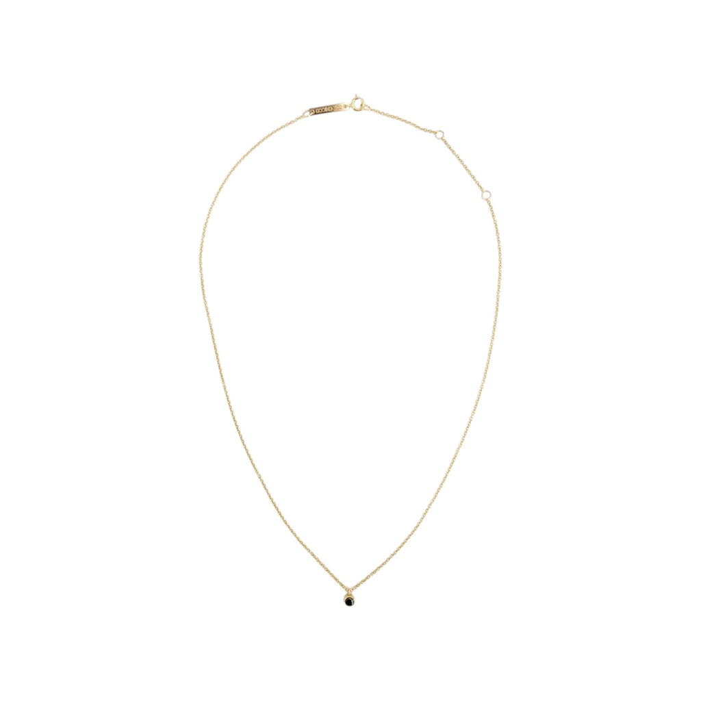 ZOE CHICCO 14K Gold Black Diamond Bezel Necklace