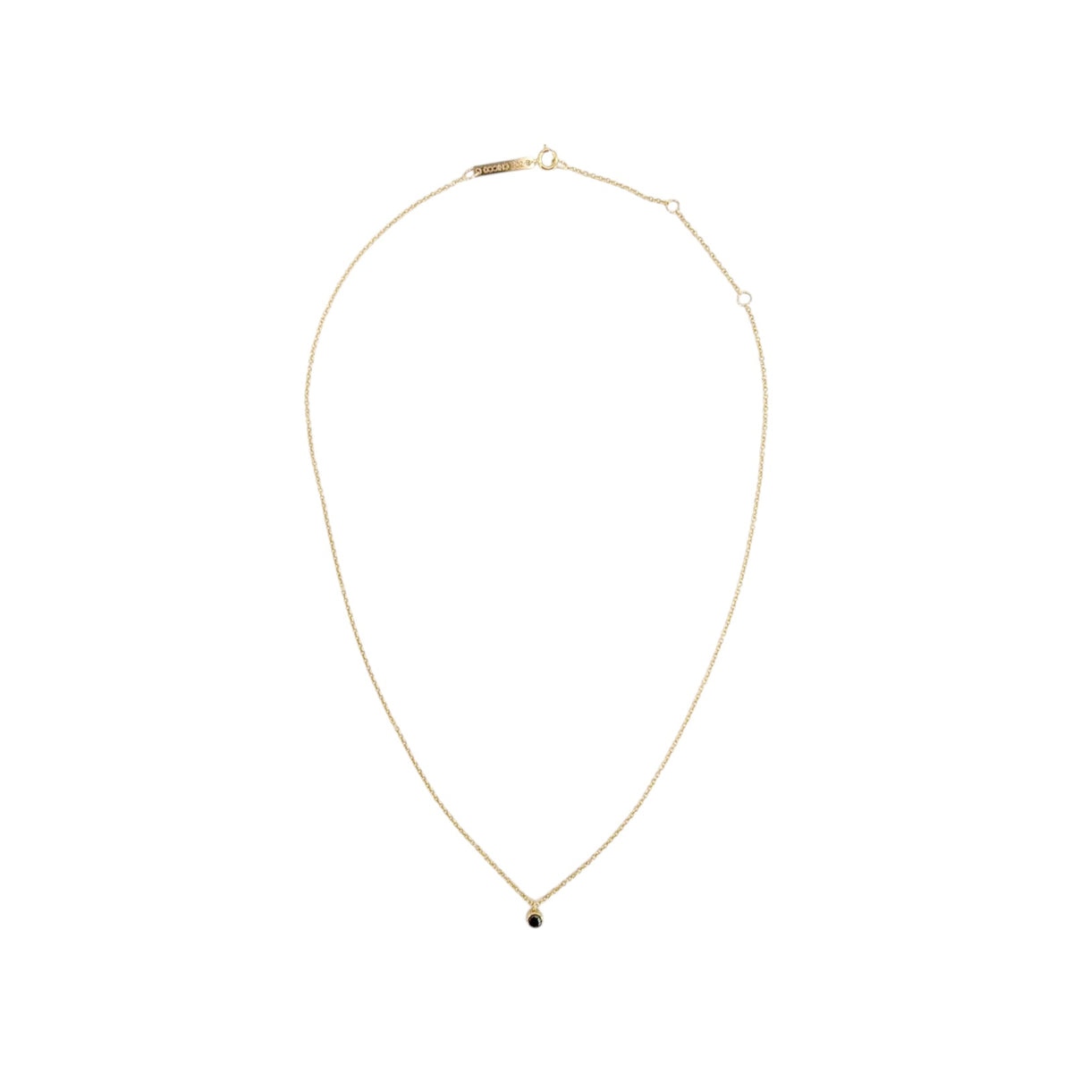 ZOE CHICCO 14K Gold Black Diamond Bezel Necklace