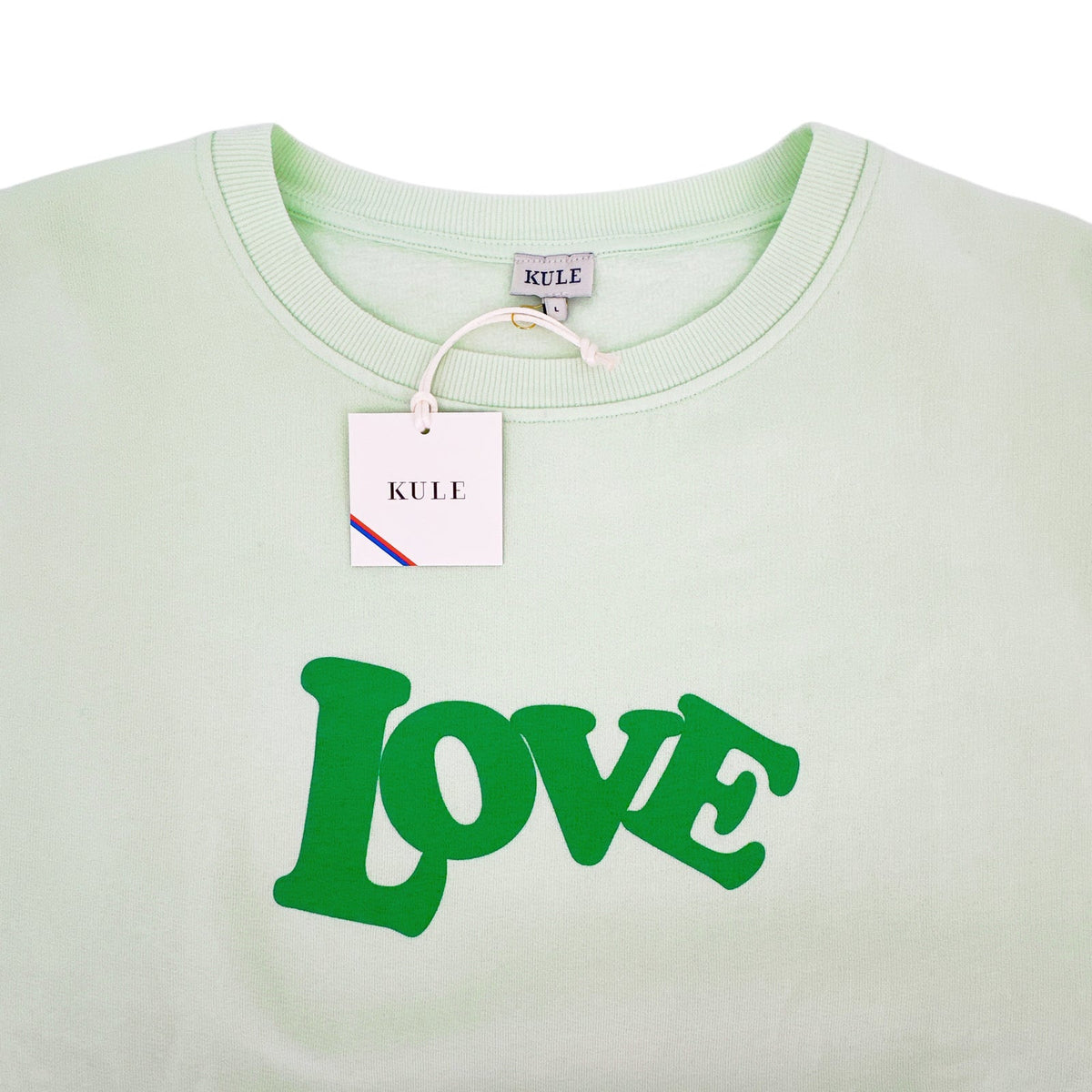 KULE The Oversized 70's LOVE Sweatshirt in Mint L