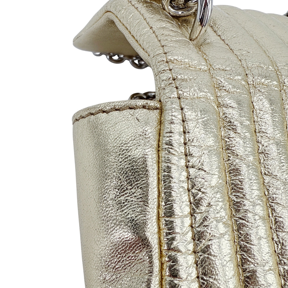 TOM FORD Natalia Mini Metallic Quilted Leather Bag In Pale Gold