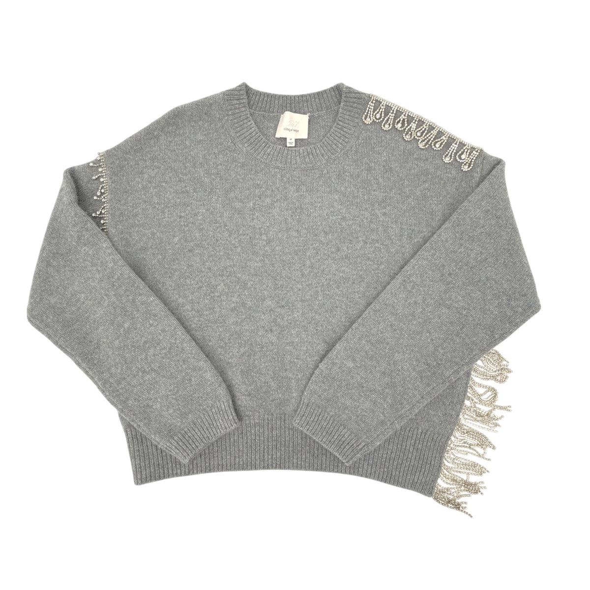 CINQ a SEPT Lilliana Embellished Knit Sweater M