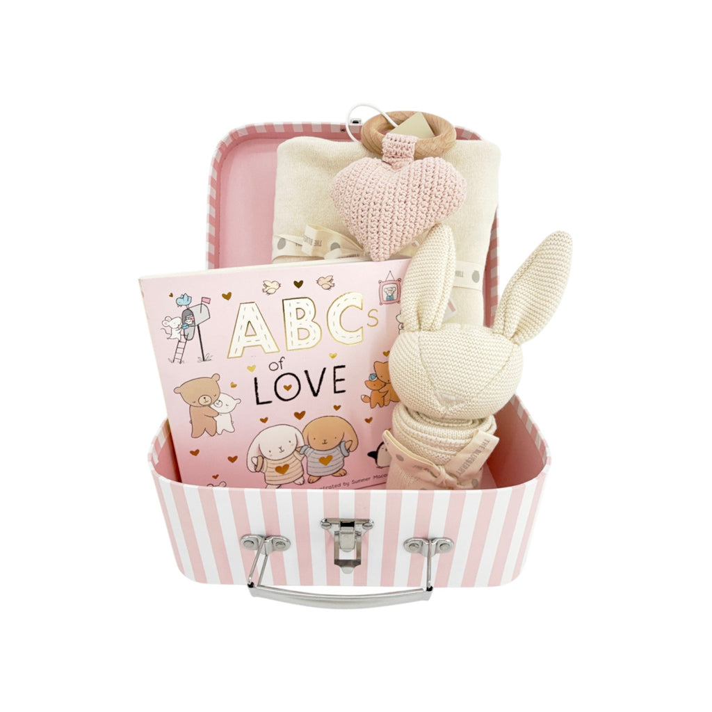 THE BLUEBERRY HILL Heart I Love You Baby Gift Set Paperboard Suitcase Medium