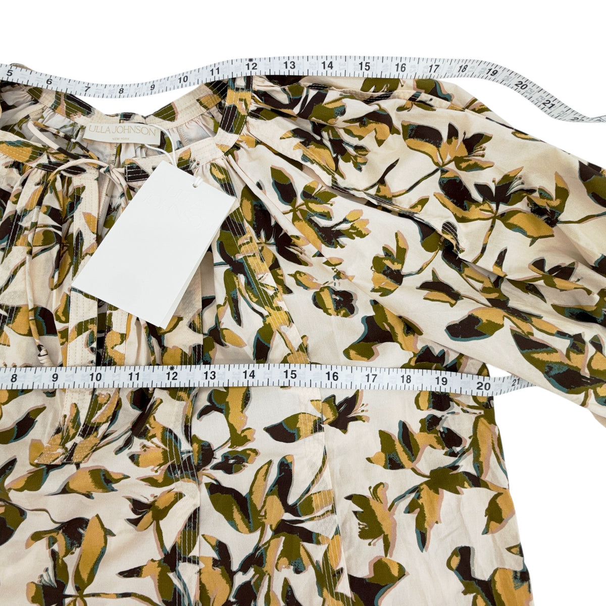 ULLA JOHNSON Loli Short Sleeve Blouse in Lucent 2|S