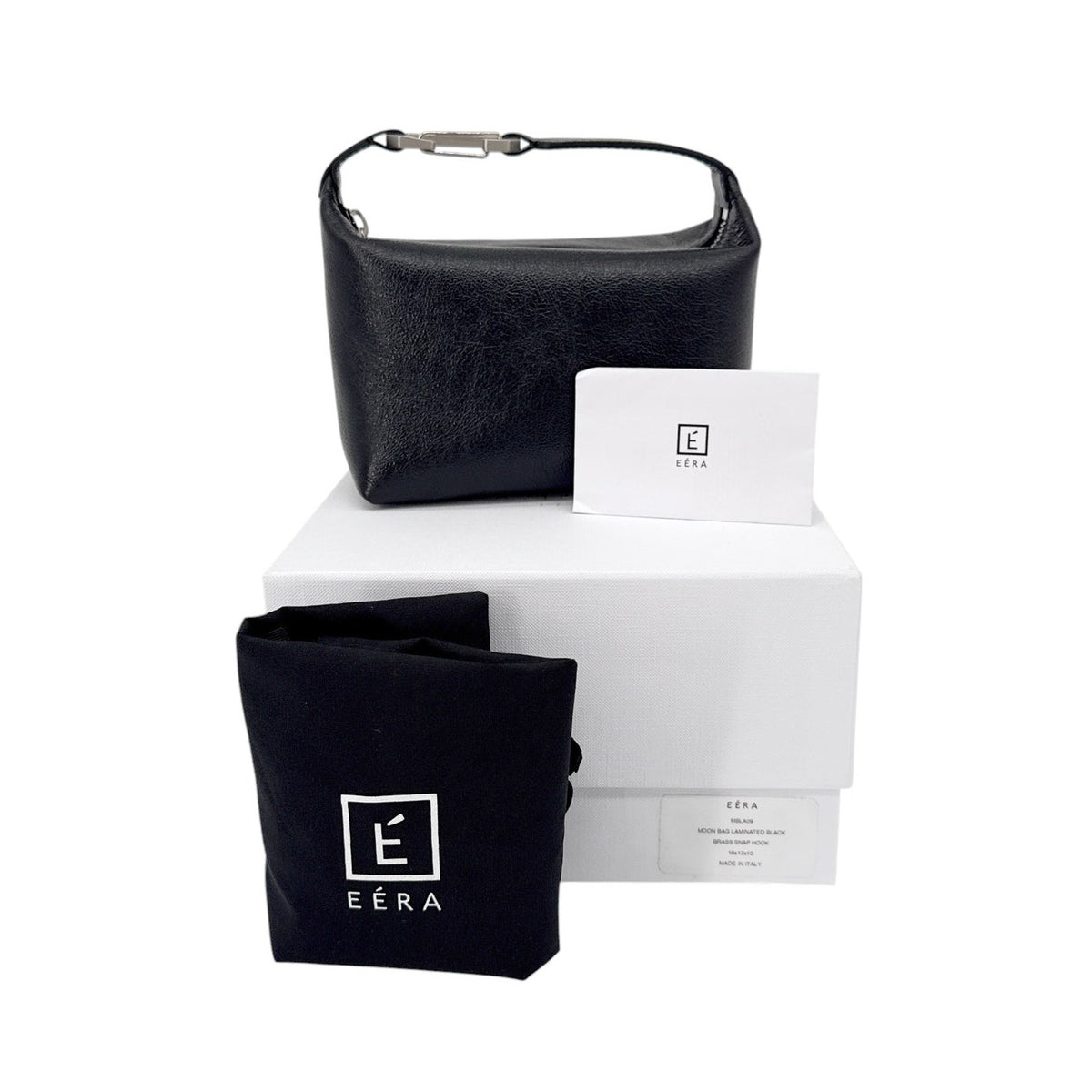 EERA Metallic Moon Bag in Laminated Black
