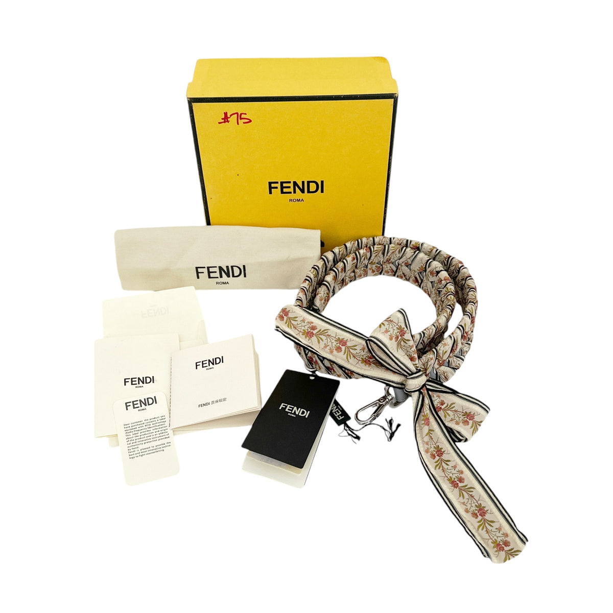 FENDI Floral Ribbon Guitar Bag Strap