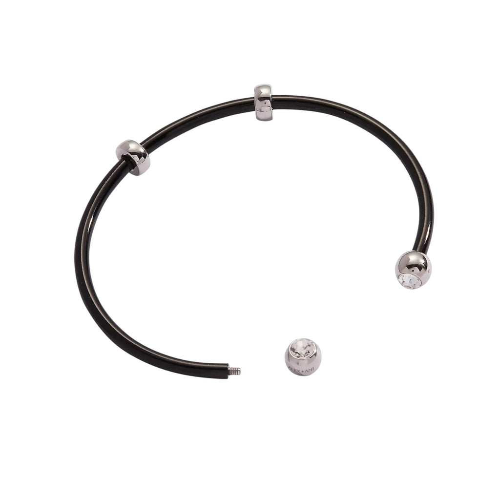 ALEX+ANI Bezel Stone Enamel Cuff Black