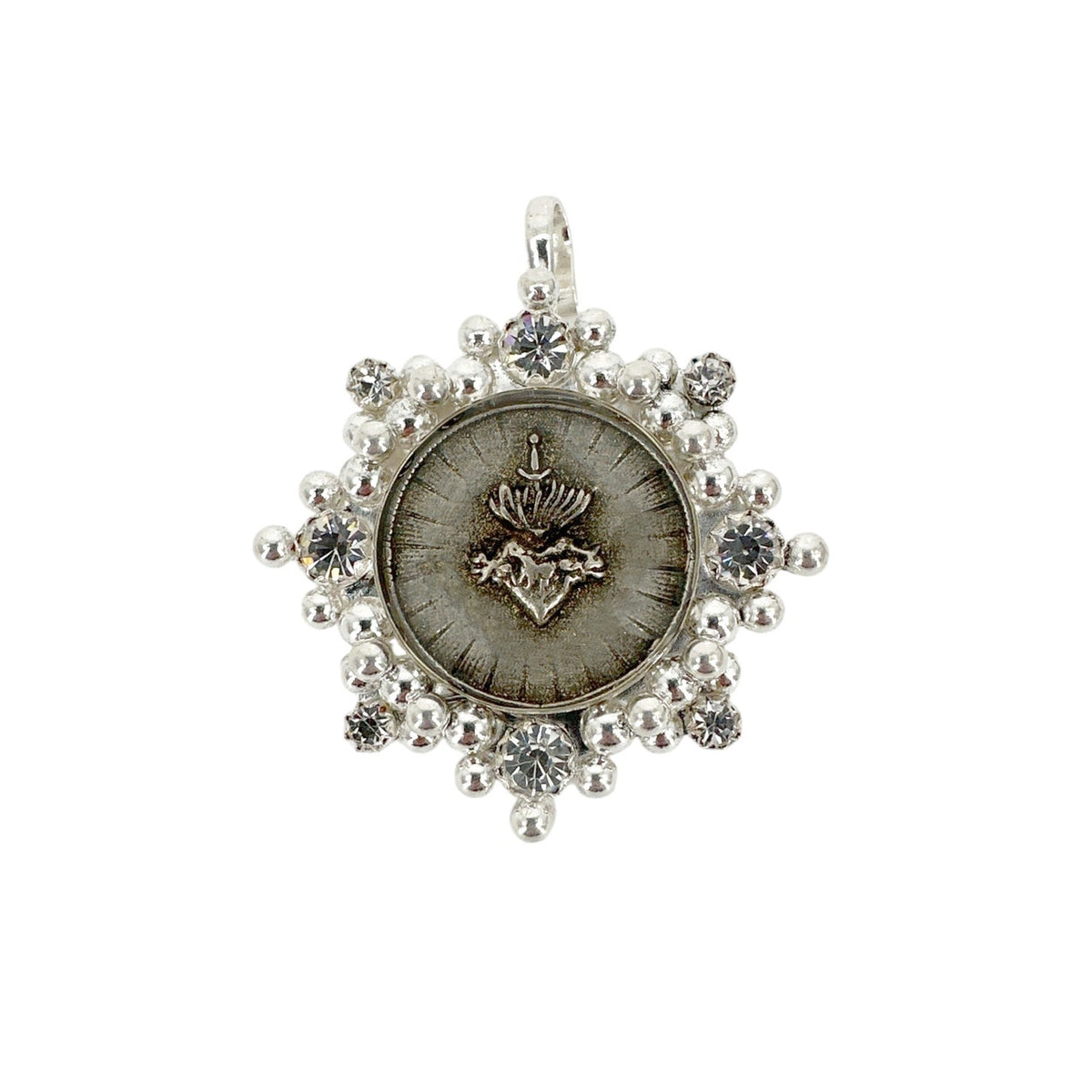 VSA Cloister Sacred Heart Medallion Silver