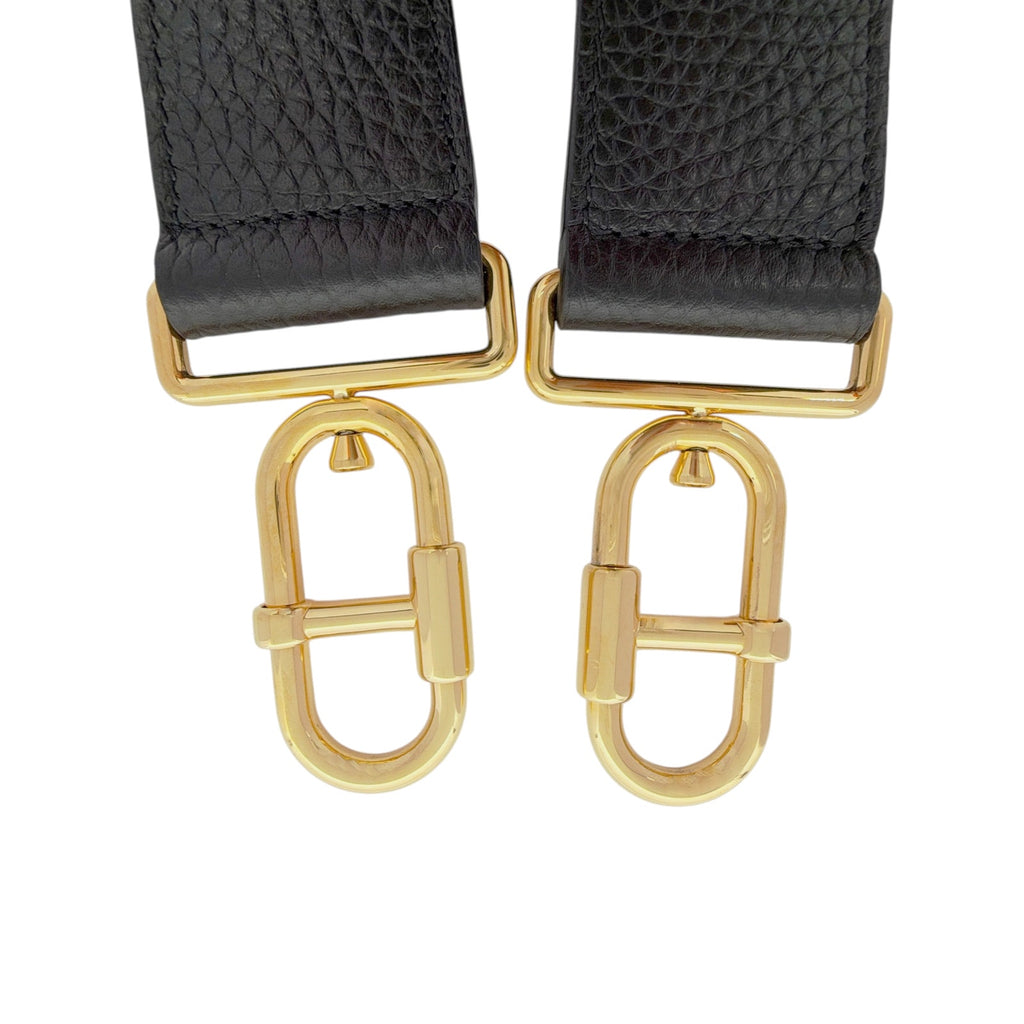 TOM FORD Jennifer Medium Double Strap Bag in Black Grained Leather