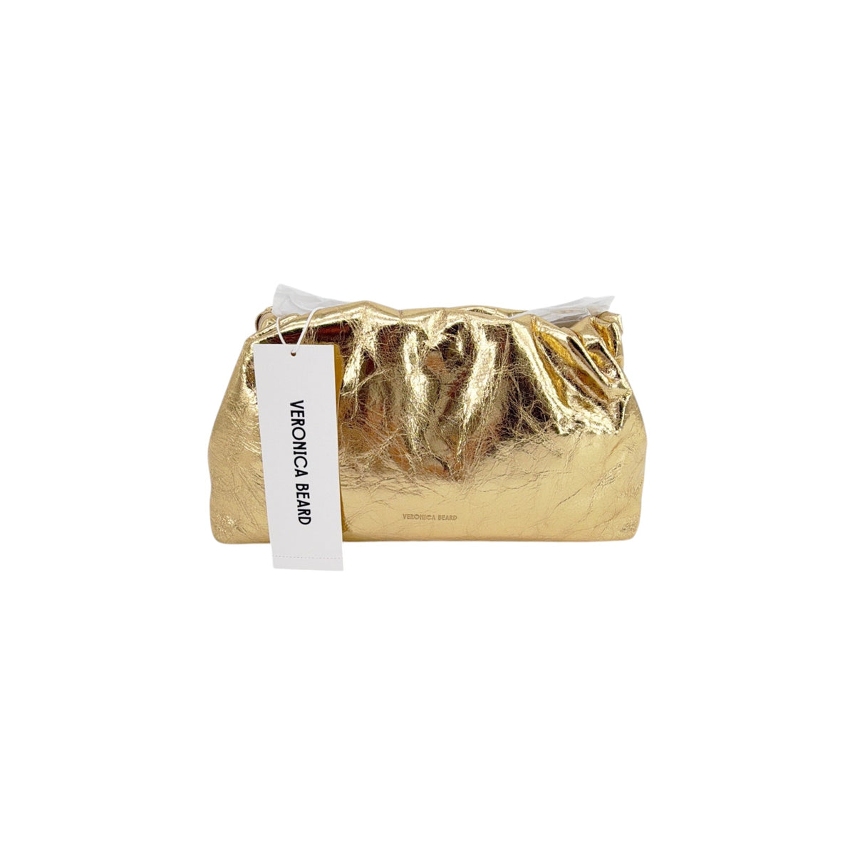 VERONICA BEARD Small Metallic Stash Bag in Gold