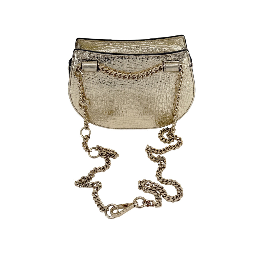 CHLOE Pixie Mini Convertible Belt Bag Metallic Gold